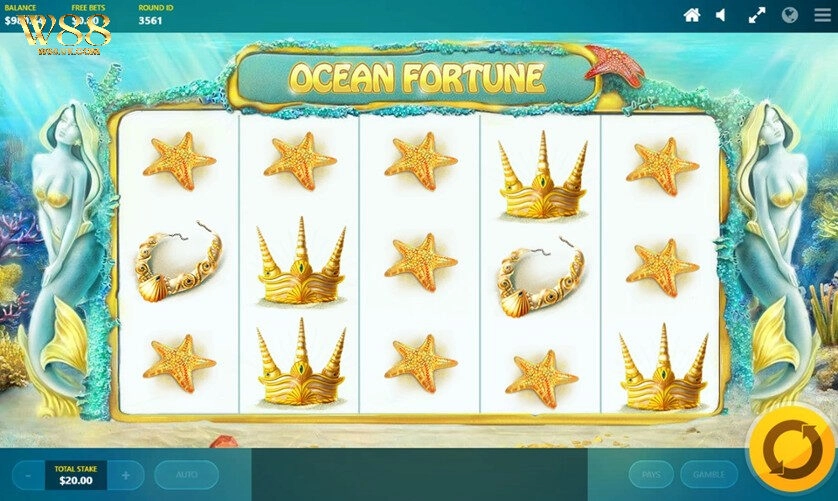 Bảng thanh toán trong game Ocean Fortune